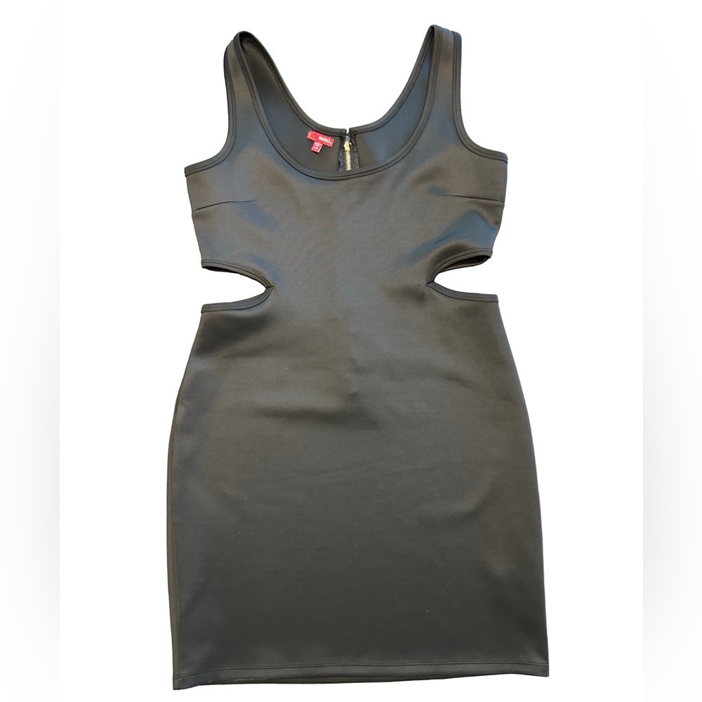 Bongo Black Bodycon Mini Dress Side Cutouts edgy 90’s grunge club party NWT L